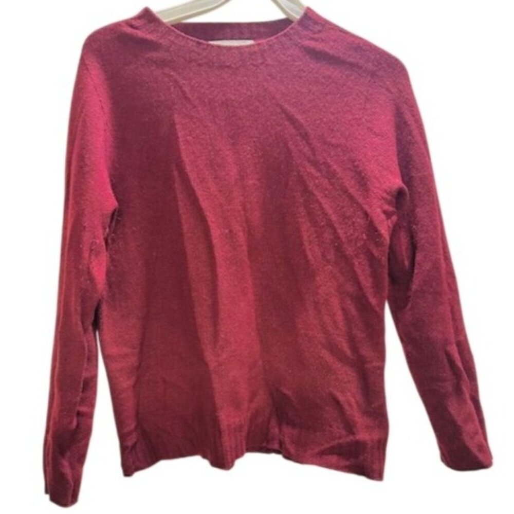Bianco & Blu Italy Merino Wool Cashmere Blend Cozy Slim Look Crewneck Sweater M